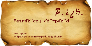 Petróczy Árpád névjegykártya